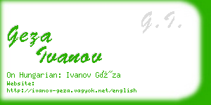 geza ivanov business card